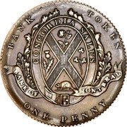 Canada 1 Penny (Bank of Montreal) KM# Tn16 BANK OF MONTREAL BANK TOKEN ONE PENNY coin reverse Canada 1 Penny (Bank of Montreal) KM# Tn16 BANK OF MONTREAL BANK TOKEN ONE PENNY coin reverse