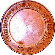 Australia 1 Penny (George V) COMMONWEALTH OF AUSTRALIA 1935 coin reverse Australia 1 Penny (George V) COMMONWEALTH OF AUSTRALIA 1935 coin reverse