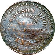 Australia 1 Penny (Hodgson Bros Bendigo Vic) HODGSON BROS SAILORS GULLY ...FORNIA GULLY BENDIGO RETAIL GROCERS PRODUCE MERCHANTS WHOLESALE coin obverse