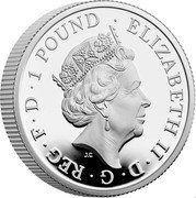 UK 1 Pound The Britannia 2022 2022 in set ELIZABETH II • D • G • REG • F • D • 1 POUND • 2022•. coin obverse UK 1 Pound The Britannia 2022 2022 in set ELIZABETH II • D • G • REG • F • D • 1 POUND • 2022•. coin obverse