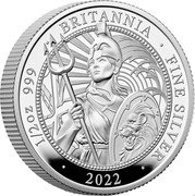 UK 1 Pound The Britannia 2022 2022 in set 1/2 OZ 999 BRITANNIA FINE SILVER 2022 coin reverse UK 1 Pound The Britannia 2022 2022 in set 1/2 OZ 999 BRITANNIA FINE SILVER 2022 coin reverse