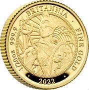 UK 1 Pound The Britannia 2022 2022 in set 1/20 OZ 999.9 BRITANNIA FINE GOLD 2022 coin reverse UK 1 Pound The Britannia 2022 2022 in set 1/20 OZ 999.9 BRITANNIA FINE GOLD 2022 coin reverse