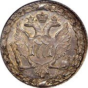 Russia 1 Rouble Ekaterina II Pattern Novodel 1771 KM# NB110 1771 coin obverse Russia 1 Rouble Ekaterina II Pattern Novodel 1771 KM# NB110 1771 coin obverse