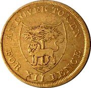 UK 1 Shilling (Andover. Wakeford's) ANDOVER TOKEN FOR XII PENCE coin obverse UK 1 Shilling (Andover. Wakeford's) ANDOVER TOKEN FOR XII PENCE coin obverse