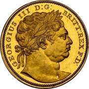 UK 1 Sovereign George III Pattern 1816  KM# Pn73 GEORGIUS III D G BRITT REX F D coin obverse