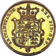 UK 1 Sovereign (George IV Uniface Pattern) BRITANNIARUM REX FID: DEF: coin reverse UK 1 Sovereign (George IV Uniface Pattern) BRITANNIARUM REX FID: DEF: coin reverse