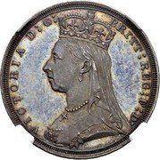 UK 1 Sovereign (Victoria Pattern) KM# PnB118 VICTORIA D: G: BRITT: REG: F: D: coin obverse UK 1 Sovereign (Victoria Pattern) KM# PnB118 VICTORIA D: G: BRITT: REG: F: D: coin obverse