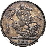 UK 1 Sovereign (Victoria Pattern) KM# PnB118 1880 coin reverse UK 1 Sovereign (Victoria Pattern) KM# PnB118 1880 coin reverse