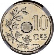 Belgium 10 Centimes (Albert I French text - Pattern Strike) KM# Pn166 10 CES A. MICHAUX coin reverse Belgium 10 Centimes (Albert I French text - Pattern Strike) KM# Pn166 10 CES A. MICHAUX coin reverse