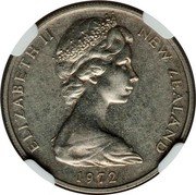 New Zealand 10 Cents (Elizabeth II -Obverse Mule) ELIZABETH II NEW ZEALAND 1972 coin reverse New Zealand 10 Cents (Elizabeth II -Obverse Mule) ELIZABETH II NEW ZEALAND 1972 coin reverse