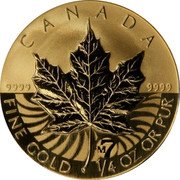 Canada 10 Dollars (Maple Leaf M7) 9999 9999 CANADA FINE GOLD 1/4 OZ OR PUR M7 coin reverse Canada 10 Dollars (Maple Leaf M7) 9999 9999 CANADA FINE GOLD 1/4 OZ OR PUR M7 coin reverse