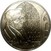 Netherlands 10 ECU (Erasmus) X# 44a ERASMUS ME VELLE CIVEM ESSE TOTIUS MUNDI NON UNIUS OPPIDI coin reverse
