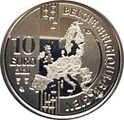 Belgium 10 Euro (Christophe Plantin) BELGIQUE BELGIE BELGIEN 10 EURO 2020 LL coin obverse