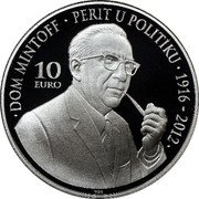 Malta 10 Euro Dom Mintoff 2016 Proof 10 EURO 1916-2012 DOM MINTOFF PERIT U POLITIKU coin reverse