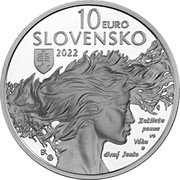 Slovakia 10 Euro (Janko Kral - 200th birth anniversary) 2022 10 EURO SLOVENSKO BR MK. coin obverse Slovakia 10 Euro (Janko Kral - 200th birth anniversary) 2022 10 EURO SLOVENSKO BR MK. coin obverse