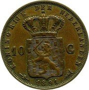 Netherlands 10 Guldens (Wilhelmina Pattern) KONINGRIJK DER NEDERLANDEN 10 G 1891 coin reverse Netherlands 10 Guldens (Wilhelmina Pattern) KONINGRIJK DER NEDERLANDEN 10 G 1891 coin reverse