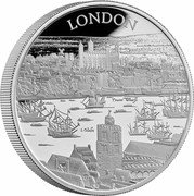 UK 10 Pounds (Elizabeth II London) LONDON coin reverse