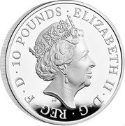 UK 10 Pounds The Britannia 2022 2022 ELIZABETH II D G REG F D 10 POUNDS coin obverse UK 10 Pounds The Britannia 2022 2022 ELIZABETH II D G REG F D 10 POUNDS coin obverse