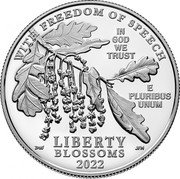 USA 100 Dollars Liberty blossoms 2022 Proof WITH FREEDOM OF SPEECH IN GOD WE TRUST E PLURIBUS UNUM LIBERTY DW JFM BLOSSOMS 2022 coin obverse USA 100 Dollars Liberty blossoms 2022 Proof WITH FREEDOM OF SPEECH IN GOD WE TRUST E PLURIBUS UNUM LIBERTY DW JFM BLOSSOMS 2022 coin obverse