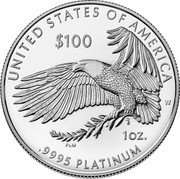 USA 100 Dollars Liberty blossoms 2022 Proof UNITED STATES OF AMERICA $100 W DE 1OZ PLM 9995 PLATINUM coin reverse USA 100 Dollars Liberty blossoms 2022 Proof UNITED STATES OF AMERICA $100 W DE 1OZ PLM 9995 PLATINUM coin reverse