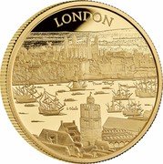UK 100 Pounds (Elizabeth II London) LONDON coin reverse