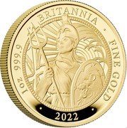 UK 100 Pounds The Britannia 2022 2022 in set 1 OZ 999.9 BRITANNIA FINE GOLD 2022 coin reverse UK 100 Pounds The Britannia 2022 2022 in set 1 OZ 999.9 BRITANNIA FINE GOLD 2022 coin reverse
