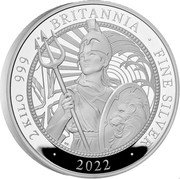 UK 1000 Pounds The Britannia 2022 2022 2 KILO 999 BRITANNIA FINE SILVER 2022 coin reverse UK 1000 Pounds The Britannia 2022 2022 2 KILO 999 BRITANNIA FINE SILVER 2022 coin reverse