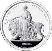 UK 1000 Pounds (Elizabeth II Una & The Lion) DIRIGE DEUS GRESSUS MEOS. MMXIX. W.WYON R.A. coin reverse UK 1000 Pounds (Elizabeth II Una & The Lion) DIRIGE DEUS GRESSUS MEOS. MMXIX. W.WYON R.A. coin reverse