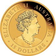 Australia 15 Dollars Kookaburra 2022 P ELIZABETH II AUSTRALIA 15 DOLLARS coin obverse