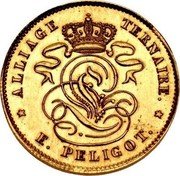 Belgium 2 Centimes (Leopold II Pattern) ALLIAGE TERNAIRE E. PELIGOT coin obverse Belgium 2 Centimes (Leopold II Pattern) ALLIAGE TERNAIRE E. PELIGOT coin obverse