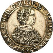 Netherlands 2 Ducaton Charles II 1668 CAROL II D G HISP ET INDIAR REX coin obverse Netherlands 2 Ducaton Charles II 1668 CAROL II D G HISP ET INDIAR REX coin obverse