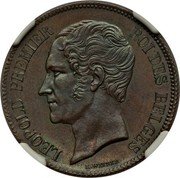 Belgium 2 Francs (Leopold I Pattern) LEOPOLD PREMIER ROI DES BELGES L WIENER coin obverse Belgium 2 Francs (Leopold I Pattern) LEOPOLD PREMIER ROI DES BELGES L WIENER coin obverse