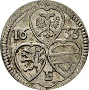 Austria 2 Pfennig 1633 KM# 801 Standart Coinage 16 33 F coin obverse Austria 2 Pfennig 1633 KM# 801 Standart Coinage 16 33 F coin obverse