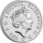 UK 2 Pounds 350 years of Britannia on UK coins 2022 Brilliant Uncirculated ELIZABETH II D G REG F D 2 POUNDS JC coin obverse UK 2 Pounds 350 years of Britannia on UK coins 2022 Brilliant Uncirculated ELIZABETH II D G REG F D 2 POUNDS JC coin obverse