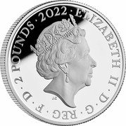 UK 2 Pounds Elizabeth II London 2022  Proof ELIZABETH II·D·G·REG·F·D·2 POUNDS·2022· coin obverse