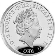 UK 2 Pounds Lion of England 2022 Proof ELIZABETH II D G REG FID DEF 2 POUNDS J.C coin obverse UK 2 Pounds Lion of England 2022 Proof ELIZABETH II D G REG FID DEF 2 POUNDS J.C coin obverse