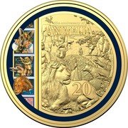 Australia 20 Cents (Elizabeth II 6th Portrait 35th Anniversary of Animalia) 35TH ANNIVERSARY OF ANIMALIA 20 coin reverse Australia 20 Cents (Elizabeth II 6th Portrait 35th Anniversary of Animalia) 35TH ANNIVERSARY OF ANIMALIA 20 coin reverse