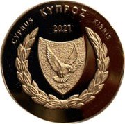 Cyprus 20 Euro (60 Years from the Accession of Cyprus to UNESCO) CYPROS ΚΥΡROΣ KIBRIS 2021 1980 coin reverse