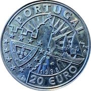 Portugal 20 Euro (Paulo Da Gama) 1998 20 EURO PORTUGAL coin obverse