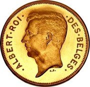 Belgium 20 Francs (Albert I - Pattern) ALBERT ROI DES BELGES A.B. coin obverse Belgium 20 Francs (Albert I - Pattern) ALBERT ROI DES BELGES A.B. coin obverse
