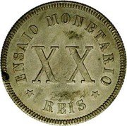 Portugal 20 Reis (Luiz I Pattern) ENSAIO MONETARIO XX REIS coin obverse Portugal 20 Reis (Luiz I Pattern) ENSAIO MONETARIO XX REIS coin obverse