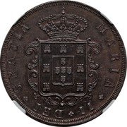 Portugal 20 Reis (Maria II Obverse Trial) MARIA II DEI GRATIA coin obverse Portugal 20 Reis (Maria II Obverse Trial) MARIA II DEI GRATIA coin obverse