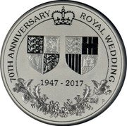 Australia 200 Dollars 70th Anniversary Royal Wedding 2017 P ELIZABETH II AUSTRALIA 2 OZ 9995 PT 2017 200 DOLLARS coin reverse