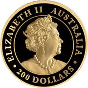Australia 200 Dollars Kangaroo with its Cub 2020 ELIZABETH II∙AUSTRALIA∙200 DOLLARS∙ coin obverse Australia 200 Dollars Kangaroo with its Cub 2020 ELIZABETH II∙AUSTRALIA∙200 DOLLARS∙ coin obverse