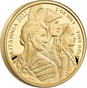 UK 200 Pounds (Celebration of Womanhood) BRITANNIA 2022 2 OZ 9999 FINE GOLD coin reverse UK 200 Pounds (Celebration of Womanhood) BRITANNIA 2022 2 OZ 9999 FINE GOLD coin reverse