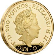 UK 200 Pounds The Britannia 2022 2022 ELIZABETH II • D • G • REG • F • D • 200 POUNDS • 2022•. coin obverse UK 200 Pounds The Britannia 2022 2022 ELIZABETH II • D • G • REG • F • D • 200 POUNDS • 2022•. coin obverse