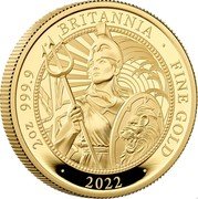 UK 200 Pounds The Britannia 2022 2022 2 OZ 9999 BRITANNIA FINE GOLD 2022 coin reverse UK 200 Pounds The Britannia 2022 2022 2 OZ 9999 BRITANNIA FINE GOLD 2022 coin reverse