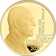 UK 2000 Pounds Elizabeth II Prince Philip 2021  Proof HRH THE PRINCE PHILIP DUKE OF EDINBURGH 1921 2021 IRB coin reverse UK 2000 Pounds Elizabeth II Prince Philip 2021  Proof HRH THE PRINCE PHILIP DUKE OF EDINBURGH 1921 2021 IRB coin reverse