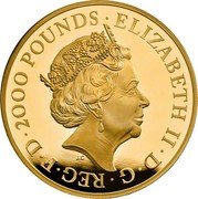 UK 2000 Pounds Elizabeth II Seymour Panther 2022  Proof ELIZABETH II D G REG F D 2000 POUNDS J C coin obverse UK 2000 Pounds Elizabeth II Seymour Panther 2022  Proof ELIZABETH II D G REG F D 2000 POUNDS J C coin obverse