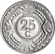 Netherlands 25 Cents Antillen coin 1991 25 C 1991 coin reverse